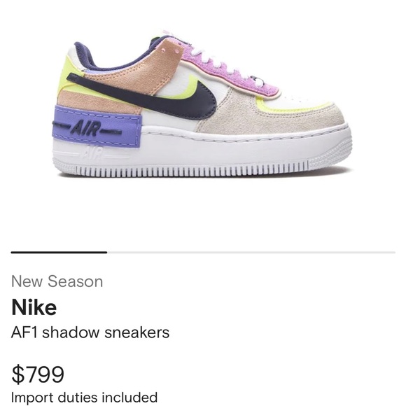 Nike AF1 Shadow Sneakers. Used like new. Worn once. - Picture 5 of 6